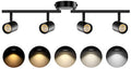LED Track Lighting Fixtures 5-Color Adjustable Ceiling Spotlights - Black