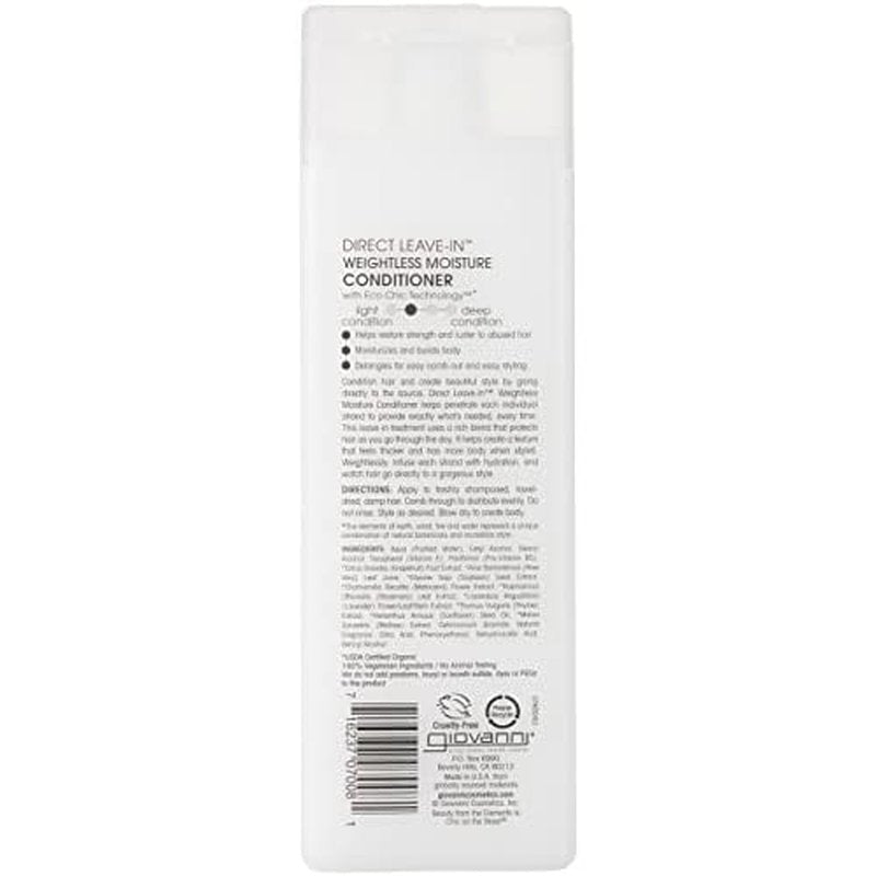 Giovanni - Conditioner Direct Leave-In Weightless Moisture For All Hair Types - 8.5 Oz.