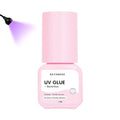 UV Eyelash Glue for Professional - Transparent Purple UV Light Adhesive for Lash Extensions, 1 Sec Fast Drying, Extra Strong Hold Up to 8 Weeks Retention