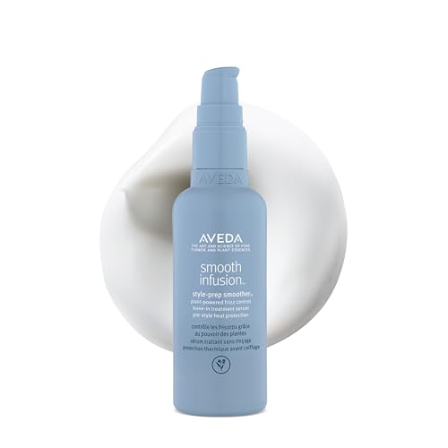 Aveda Smooth Infusion Style-Prep Smoother 3.4 Fl Oz - Leave-In Anti-Frizz Serum with 72-Hour Frizz Control & Heat Protectant, Naturally Derived