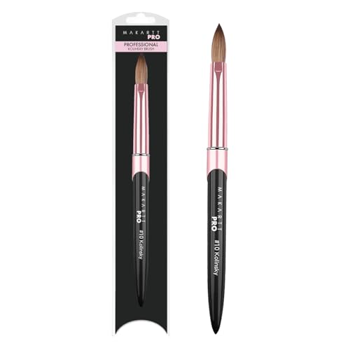 MakarttPro Kolinsky Acrylic Nail Brush #10 - Pure Sable Hair, Monomer-Resistant Handle