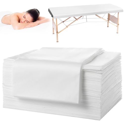 White Disposable Massage Bed Sheets 71x31.5 inch - Hygienic Cover for Spa & Beauty