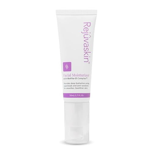 Rejuvaskin Facial Moisturizer With Revita-D Complex, Daily Face Moisturizer for Dry Skin, Reduces Wrinkles, Non-Greasy Hydrating Cream for Men & Women, Paraben-Free, 1.7 oz