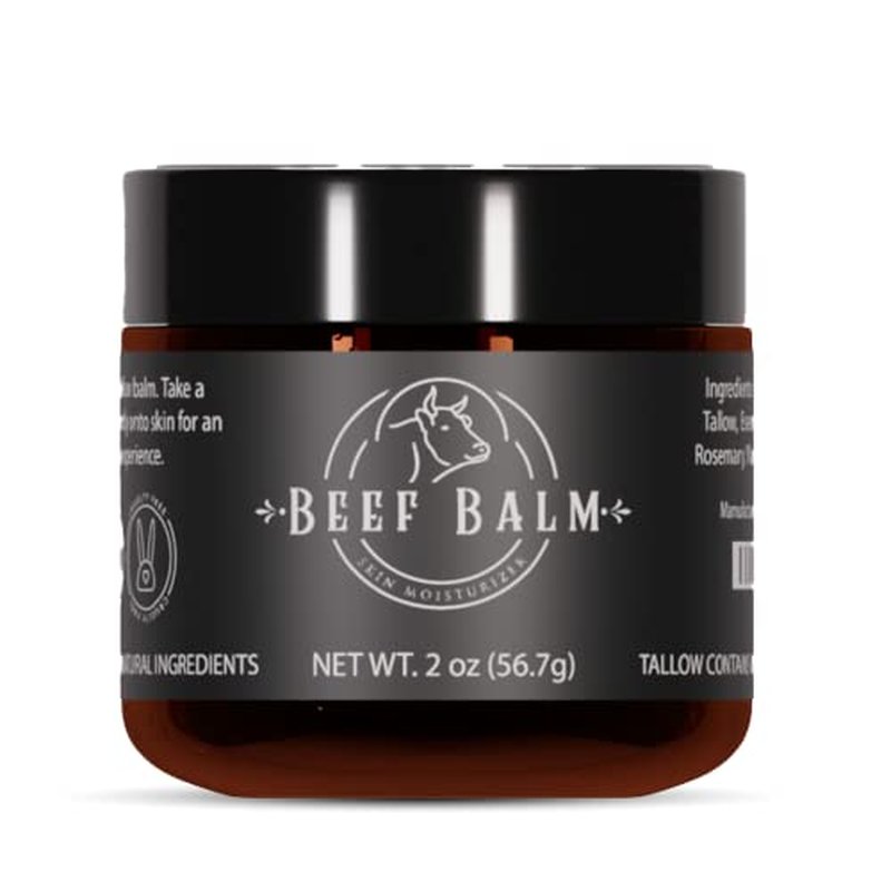 Beef Tallow Balm - Beef Tallow For Skin Care, Tallow Moisturizer, Face Cream, Lotion & Cream (Vanilla, Grass-Fed Tallow)