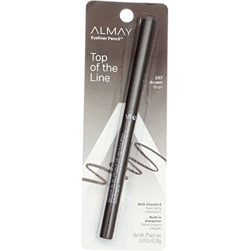 Almay Hypoallergenic Brown Eyeliner Pencil Pack of 6 - Long-Lasting, Water-Resistant, 0.01 oz each