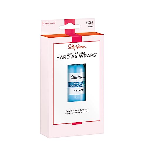 Sally Hansen Hard As Nails¢ç Hard As Wraps¢â, Transparent, Nail Hardener, .44 Fl Oz, Nail Strengthener, Clear Nail Polish, Nail Strengthening Polish, Smooth, Protective