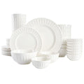 Porcelain Dinnerware Set for 8 - White Embossed 40-Piece Tableware