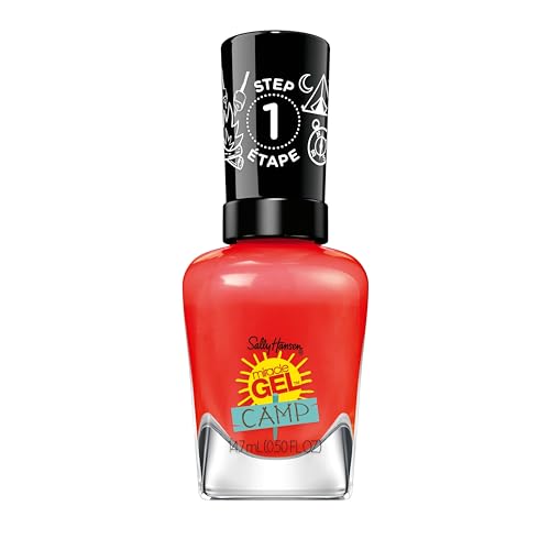 Sally Hansen Miracle Gel¢â, Summer Camp Campfire Song, Long Lasting, Gel-Like Formula, No UV Lamp Needed, Red Nail Polish