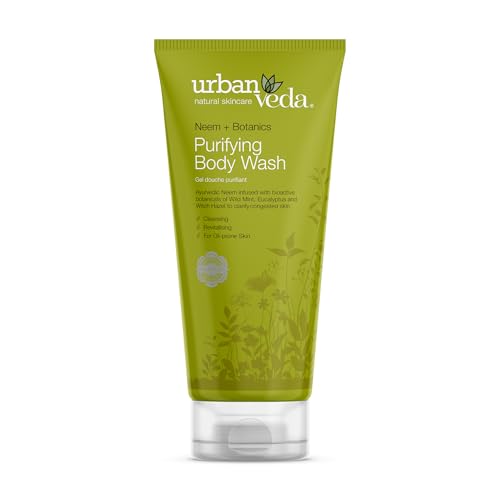 Urban Veda Acne Body Wash | Tea Tree Body Body Wash for Back Acne Treatment | Oil Cleanser with Salicylic Acid | Natural Body Wash with Witch Hazel | Body Wash Women & Men | 6.77 Fl oz