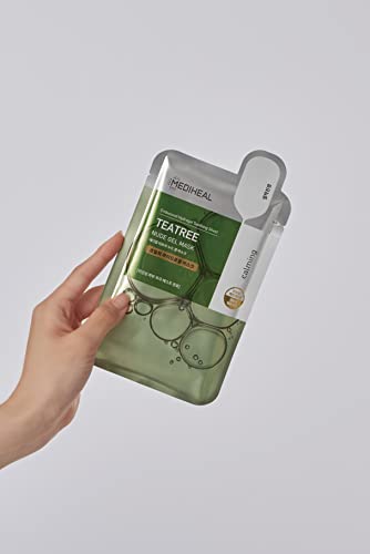 Mediheal Calming Teatree Gel Mask 10 Sheets - Soothing Hydrogel Face Mask for Irritated Skin