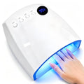 White 96W Cordless UV LED Nail Lamp with 4 Timers & Auto Sensor