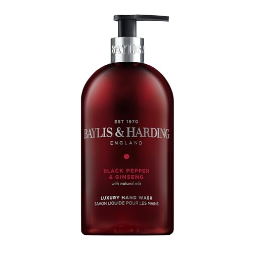 Liquid Hand Soap with Dispenser - Black Pepper & Ginseng 16.9oz/500ml (3-Pack)
