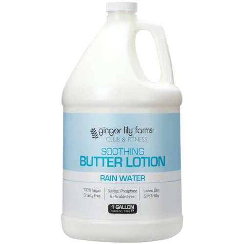 Ginger Lily Farms Rain Water Scent Body Lotion 128oz - Nourishing Moisturizer, Vegan & Cruelty-Free, Large Refill Bottle
