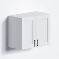 White Wall-Mounted Kitchen Cabinets with 2 Doors and Adjustable Shelf - 12.4"D x 23.6"W x 19.7"H - 2 Door Variation