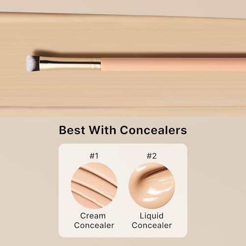 THE TOOL LAB 238 Layer Concealer Brush, Flat Makeup Brush for Precision Under Eye and Spot Coverage, Works with Liquid and Cream Concealers, Professional Kbeauty Makeup Tool