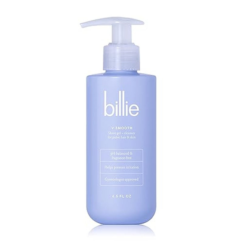 Billie Razors for Women Shave Kit & - V Smooth - Shave Gel + Cleanser for Pubic Hair & Skin - pH-Balanced - Fragrance-Free - Gynecologist-Approved - 6.5 oz.
