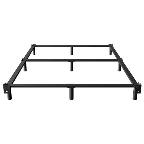 Queen Bed Frame 7 Inch Steel Platform for Box Spring and Mattress - Black