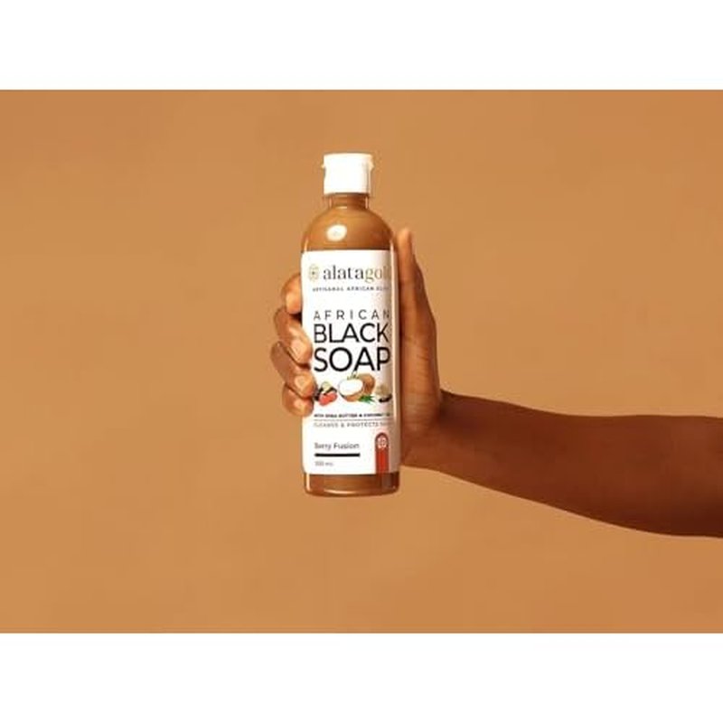 African Black Soap Liquid Body Wash (Pack of 2) ? Moisturizing Black African Soap with Shea Butter, Aloe, Honey & Coconut Oil ? Deep Cleansing & Hydrating ? 16.9 oz (Berry Scent)