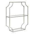 Kate and Laurel Ciel Silver Geometric Wall Shelf 18x24 - Modern Decor