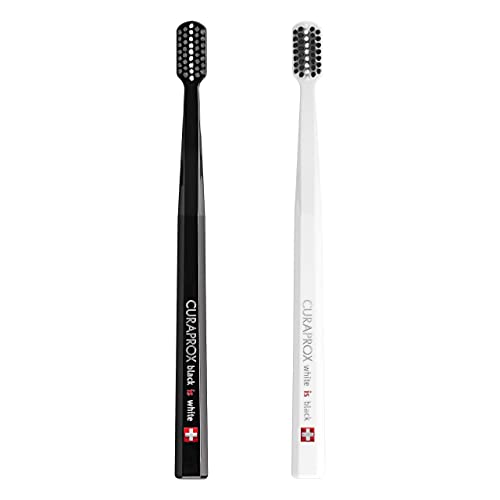 Curaprox Toothbrush Duo - Black and White 2-Pack Extra Soft Whitening Set