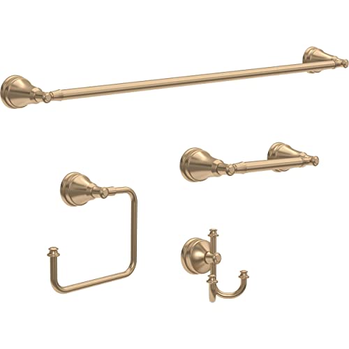 Delta Mylan 4-Piece Bathroom Set Champagne Bronze Towel Bar & Accessories