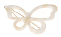Large Butterfly Cutout Hair Barrette - Alba Finish, French Tige Boule Clasp