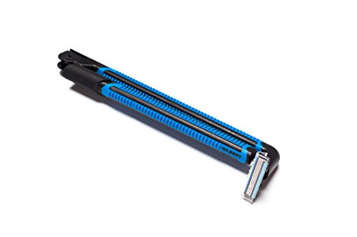 Extended Reach Back Hair Removal Razor with 4 Cartridges – Foldable Body Shaver for Men Women