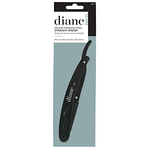 Diane Professional Straight Edge Shaving Razor, Black, 0.15 lb (Pack of 2)