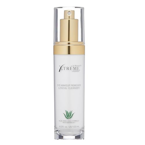 Xtreme Lashes Eye Makeup Remover & Facial Cleanser 4 Fl Oz - Gentle Lash Extension Safe Face Wash with Aloe Vera & Botanicals