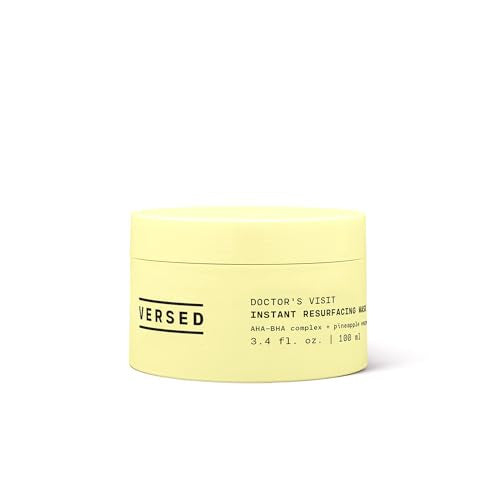 Versed Doctor¡¯s Visit Exfoliating Face Mask, Jumbo - AHA BHA Facial Exfoliant, Pore Minimizer + Skin Resurfacing Enzyme Mask - Moisturizing, Smoothing + Brightening Vegan Skincare (3.4 Fl Oz)