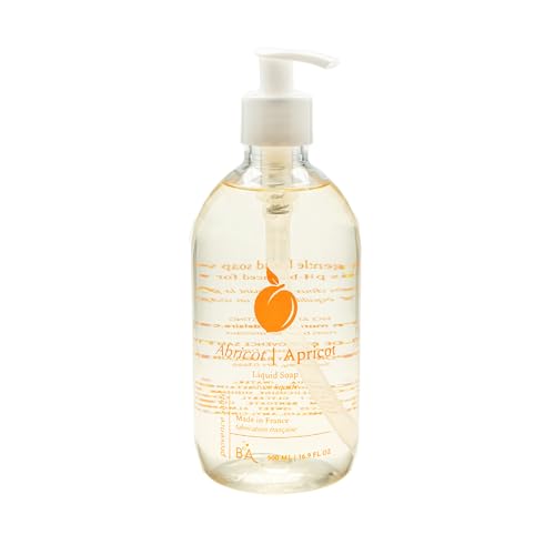 Provence Sante Natural Liquid Soap - Moisturizing Almond Oil Hand Soap with Ripe Apricot Scent - Elegant Pump Dispenser for Kitchen & Bath (16.9 oz)