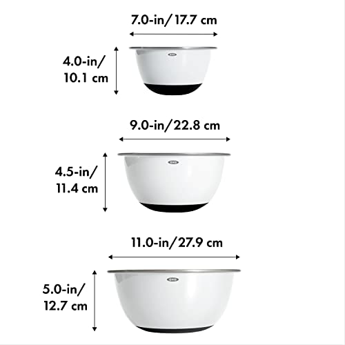 White 3-Piece Stainless Steel Mixing Bowls Set - OXO Good Grips Kitchen