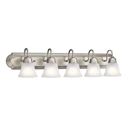 Kichler 5-Light Bathroom Vanity Light Fixture - Brushed Nickel, 36 Inches