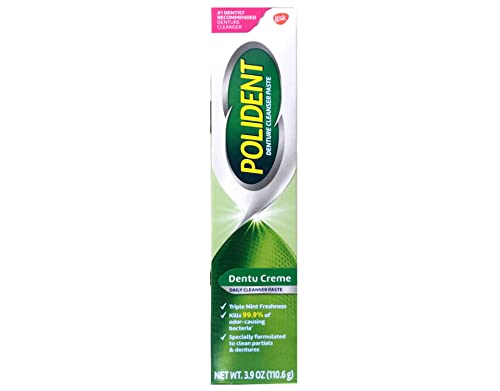 Denture Cleaning Creme - 3.9 Oz Pack of 6 with Fresh Mint Flavor
