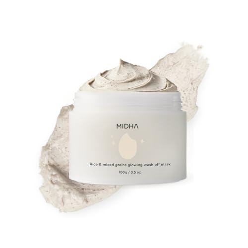 MIDHA Rice & Mixed Grains Glow Off Mask - Exfoliating Nourishing Skin Care, 3.5oz
