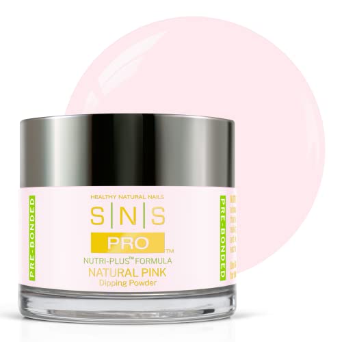 SNS Nail Dip Powder, Natural Pink (Natural/Nudes, Sheer) - Long-Lasting Acrylic Nail Color & Polish Lasts up to 14 days - Low-Odor & No UV Lamp Needed - 2 Oz