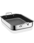 Snowclad 13x10 Inch Nonstick Stainless Steel Roasting Pan for Oven & All Cooktops