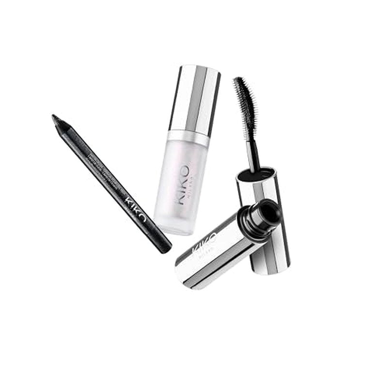 KIKO Milano|Snow-Kissed Holiday Secret Santa Mini Make Up Gift Set|Makeup Gift Set: volumising mascara, eye pencil, and liquid highlighter in miniature form