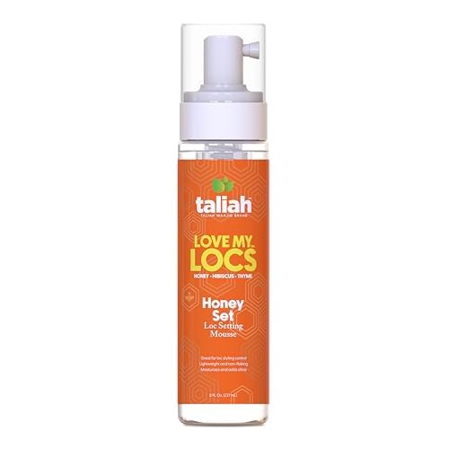 Taliah Waajid Love My Locs Honey Set Loc Hair Mousse 8oz ? Alcohol-Free, Moisturizing, Firm Hold Mousse for Locs, Twists & Braids, Natural Hair Styling Foam