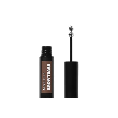 Morphe Brow Tease Eyebrow Gel Mousse - Volumizing Brow Gel to Tint, Thicken & Shape with 100% Natural Bamboo Fibers - Enriched with Conditioning Coffee Seed Oil - ColdBrew (0.16 fl oz)
