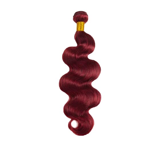 Burgundy Human Hair Extensions 14 Inch Body Wave Double Weft 100g