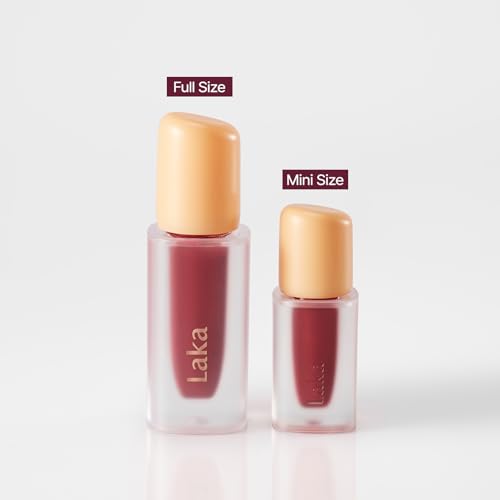 Laka Fruity Glam Lip Tint Mini, 1.9g/0.07oz, Glowing Lip Stain with Wide Color Spectrum, Hydrating & Lightweight Texture, Long-Lasting Bold Stain, Non-Sticky, Vegan, K-Beauty (#103 Humming)