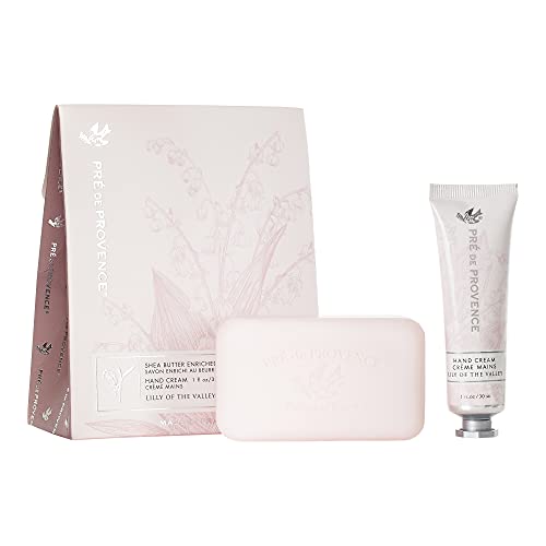 Pre de Provence Lily of the Valley Gift Set – 150g Soap Bar + 1 fl oz Hand Cream