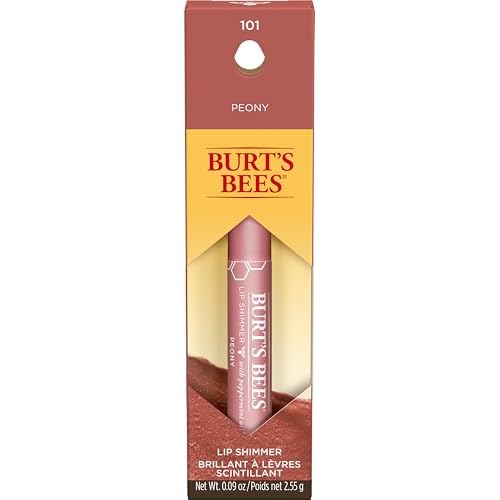 Burt's Bees, Lip Shimmer Peony, 0.09 Ounce