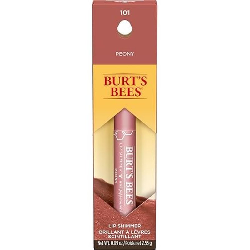 Burt's Bees, Lip Shimmer Peony, 0.09 Ounce
