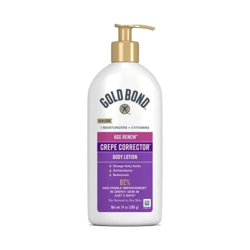 Gold Bond Age Renew Crepe Corrector Body Lotion, Replenishing & Smoothing Formula, 14 oz. & Age Renew Retinol Overnight Body & Face Lotion, With Retinol & Peptide Complex, 13 oz.