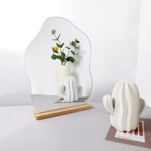 Glass Make up Mirror for Room Decor Aesthetic, Cloud Vanity Frameless Mirror for Bedroom, Office and Preppy Room Decor