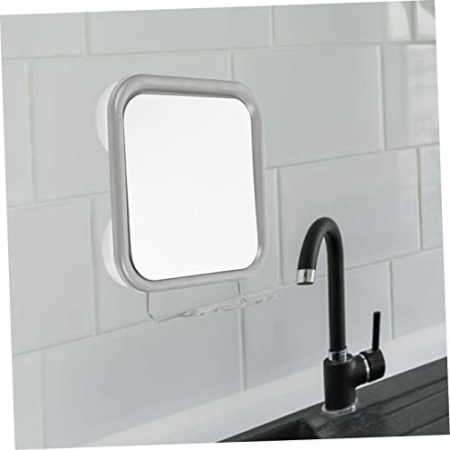 Yardwe Suction Cup Makeup Mirror with Hook 6.7 Inch Fogless Shower Mirror for Bathroom Vanity Personal Grooming Easy Mount Removable