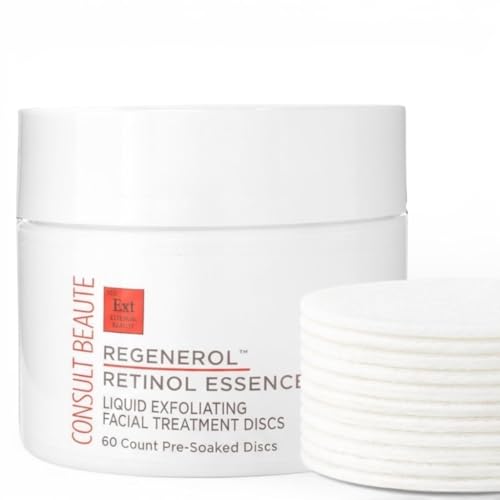Consult Beaute Regenerol Retinol Facial Pads - Micro Exfoliating, Smoother Skin - 60 Disposable Wipes (2 Pack)