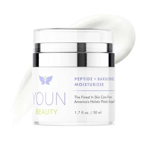 YOUN Beauty Bakuchiol Face Cream with Peptides - 50ml, Retinol Alternative for Aging Skin